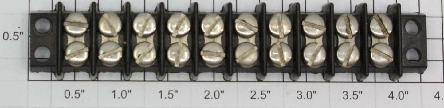 Acme 20-10 10-Position Dual Row Screw Terminal Electric Barrier Strip