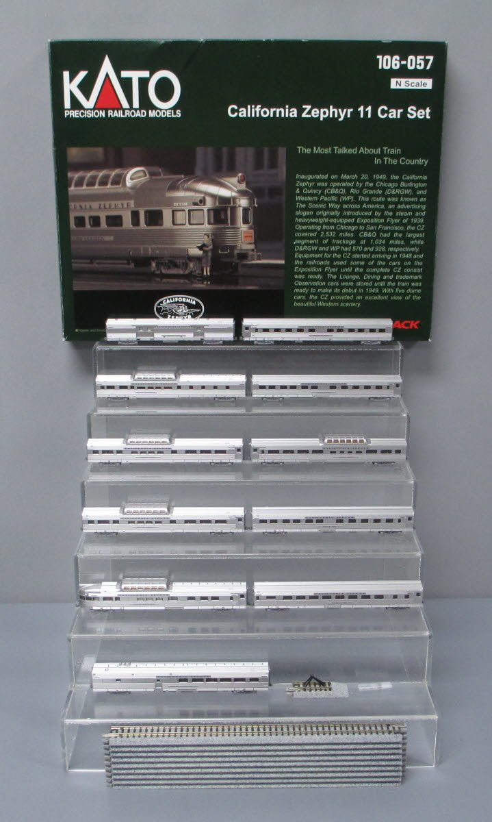 Kato 106-057 N Scale California Zephyr 11 Car Passenger Set