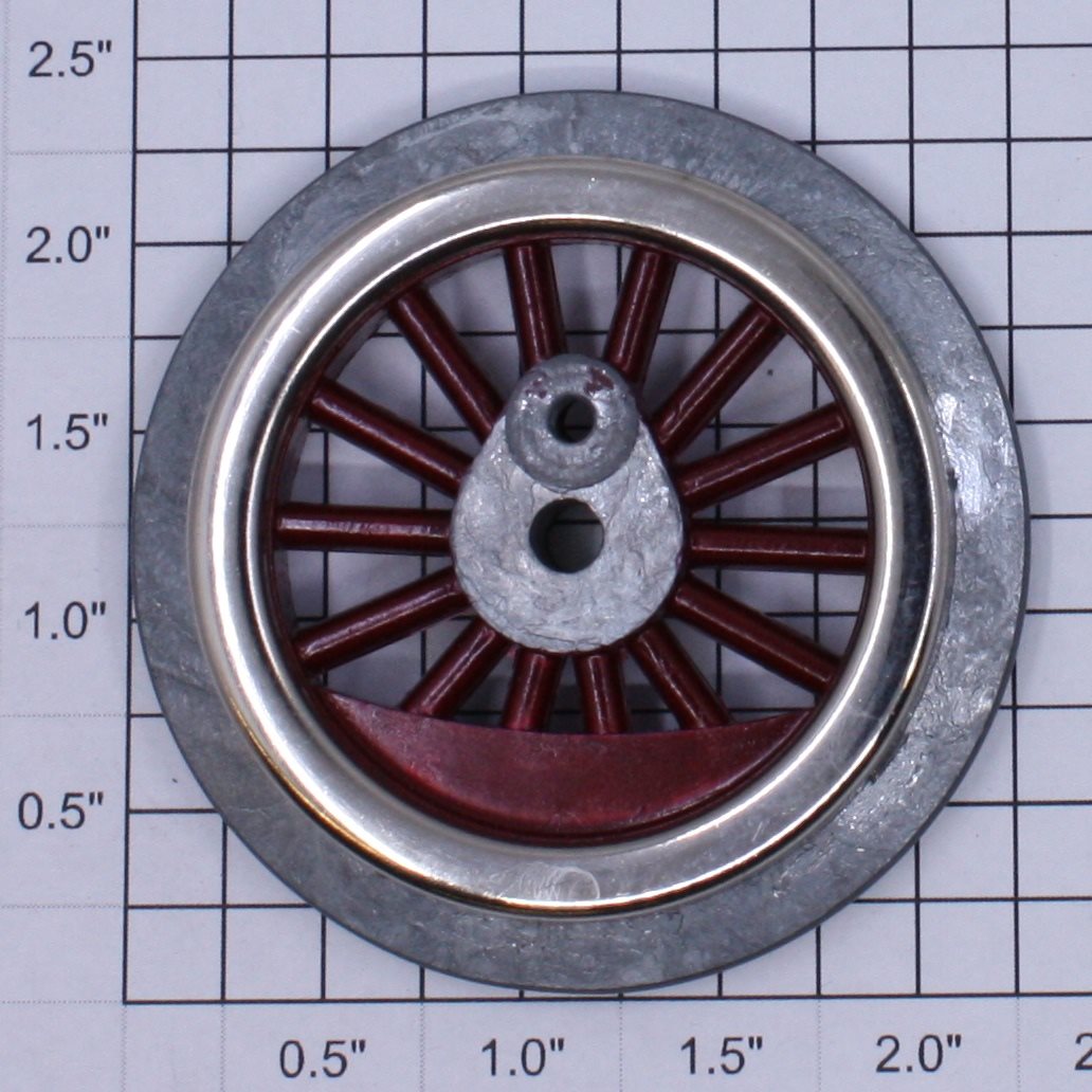 American Flyer 4000-2 Red Spoked 2-3/8" Steam Locomotive Geared Wheel