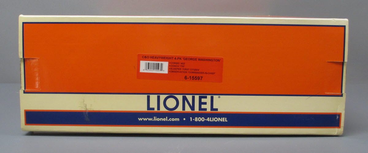 Lionel 6-15597 O Chesapeake & Ohio "George Washington" Heavyweight (Pack of 4)