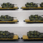 MTH 20-90361 O Gauge TTX 60' Flat Cars w/Abrams M1a Tank Loads 6-Car Set