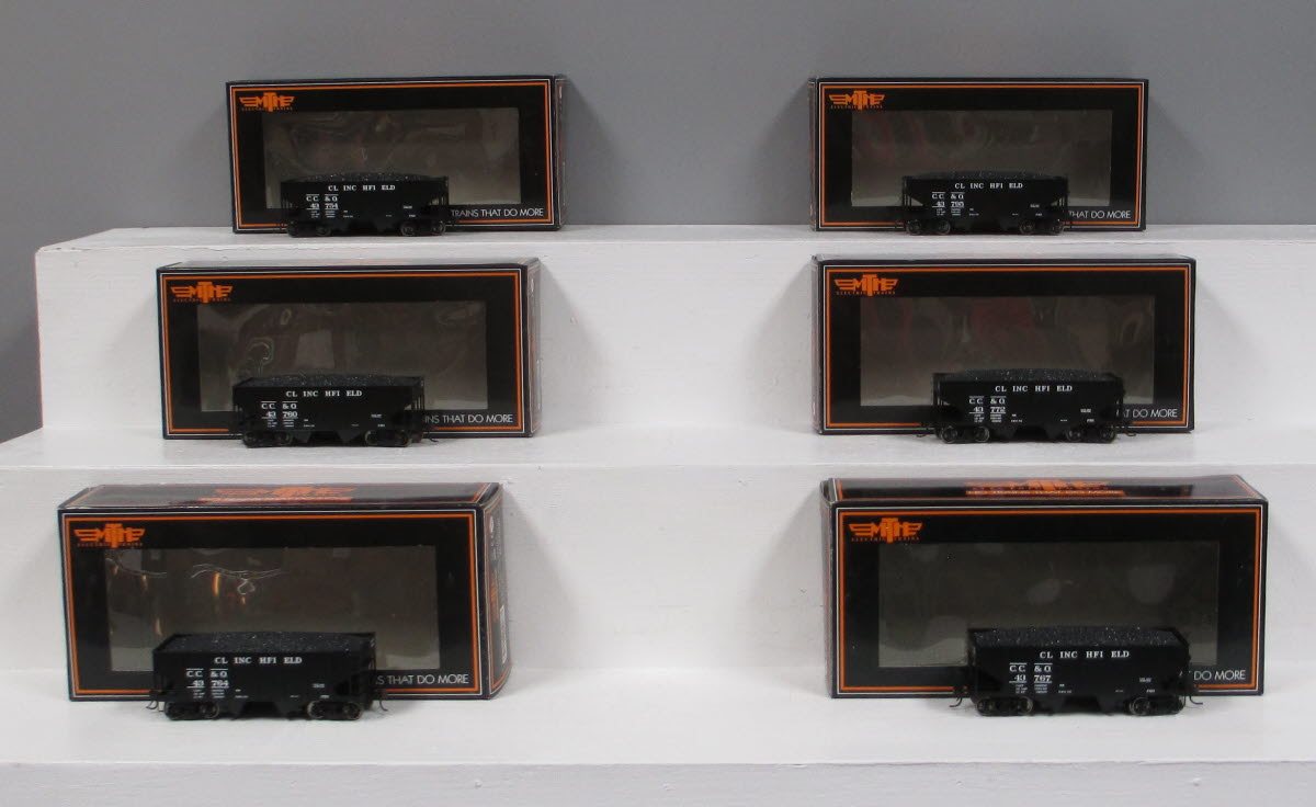 MTH 80-90004 HO Clinchfield USRA 55-Ton Steel Twin Hopper Car Set (Set of 6)