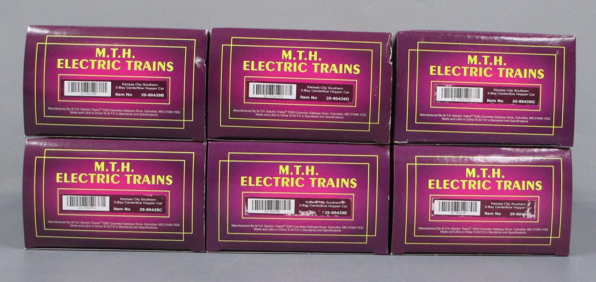 MTH 20-90439 O Kansas City Southern 3-Bay Centerflow Hopper Car Set (Set of 6)