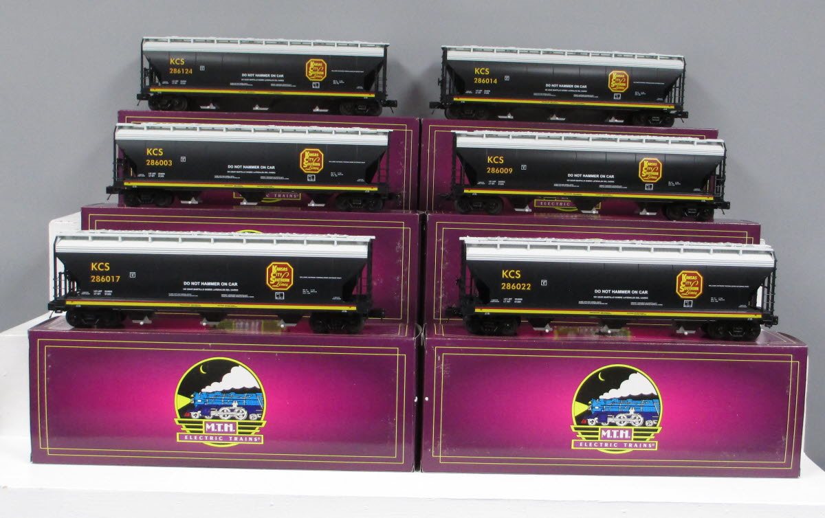 MTH 20-90439 O Kansas City Southern 3-Bay Centerflow Hopper Car Set (Set of 6)