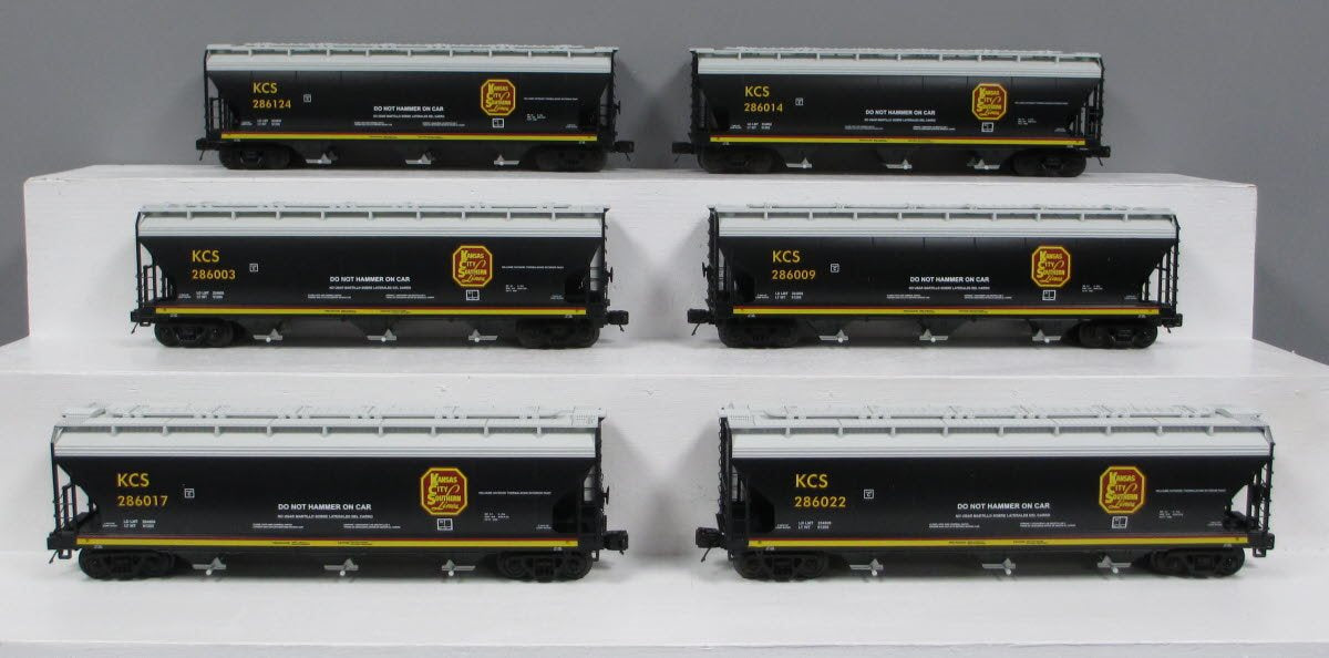 MTH 20-90439 O Kansas City Southern 3-Bay Centerflow Hopper Car Set (Set of 6)