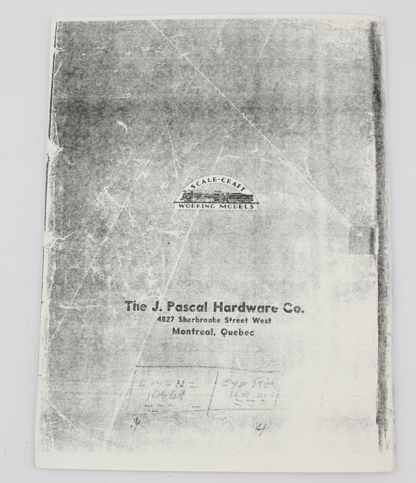 Scale-Craft Trains Scale Craft 1941-1 Model Railroad Data Booklet