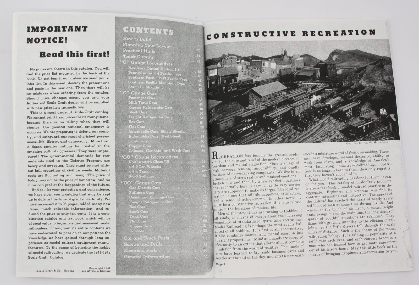 Scale-Craft Trains Scale Craft 1941-1 Model Railroad Data Booklet