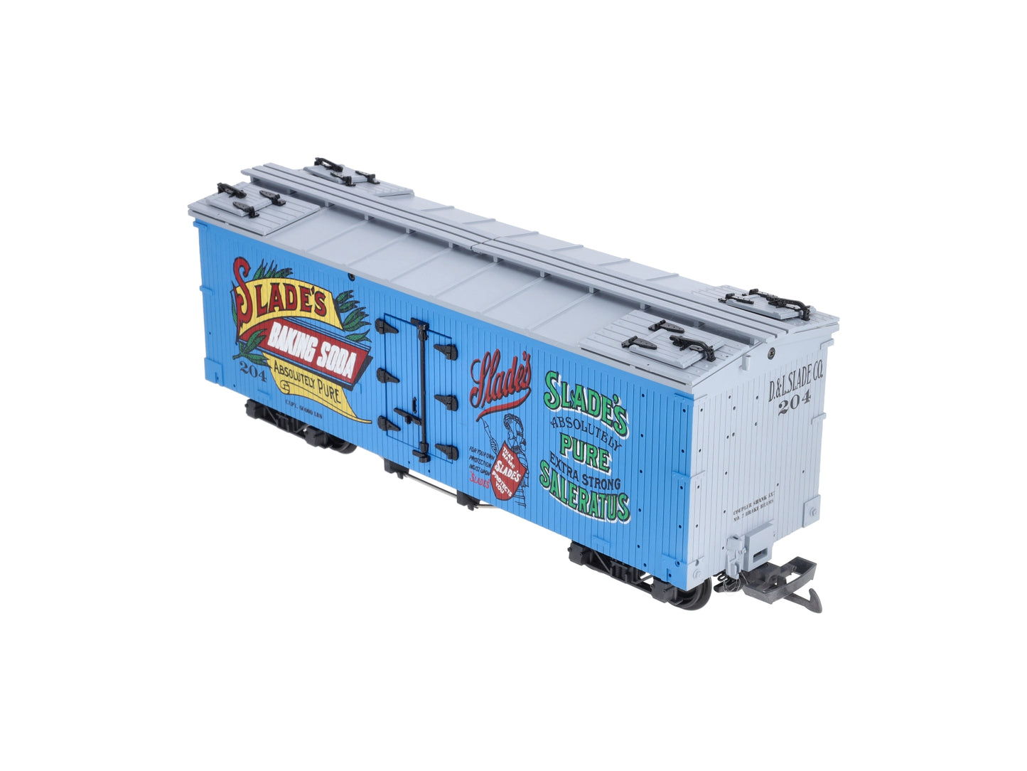USA Trains R16481 G Slades Baking Soda U.S. Refrigerator Cars (Blue/Gray)