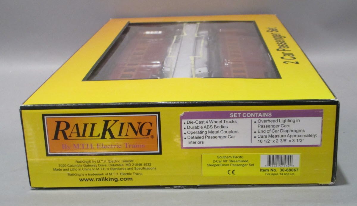 MTH 30-68067 O Southern Pacific 60' Streamlined Sleeper Diner Set (Set of 2)