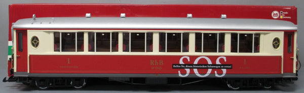 LGB 30653 RhB 1143 Passenger Car - Metal Wheels – Trainz