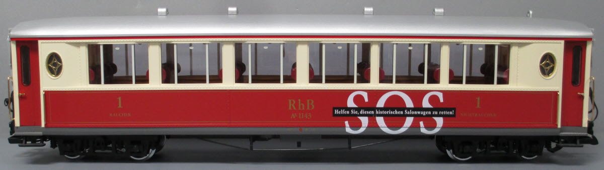 LGB 30653 RhB 1143 Passenger Car - Metal Wheels