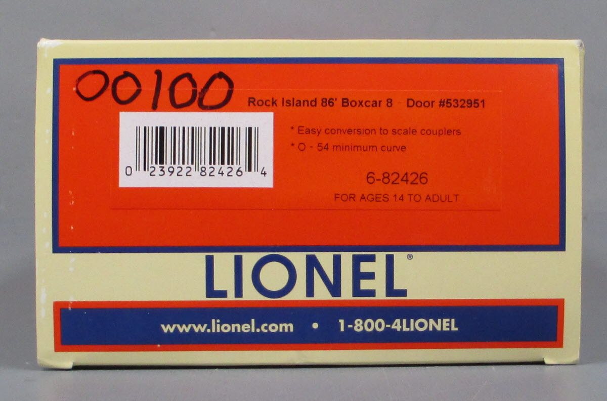 Lionel 6-82426 O Rock Island 8-Door Hi-Cube Boxcar