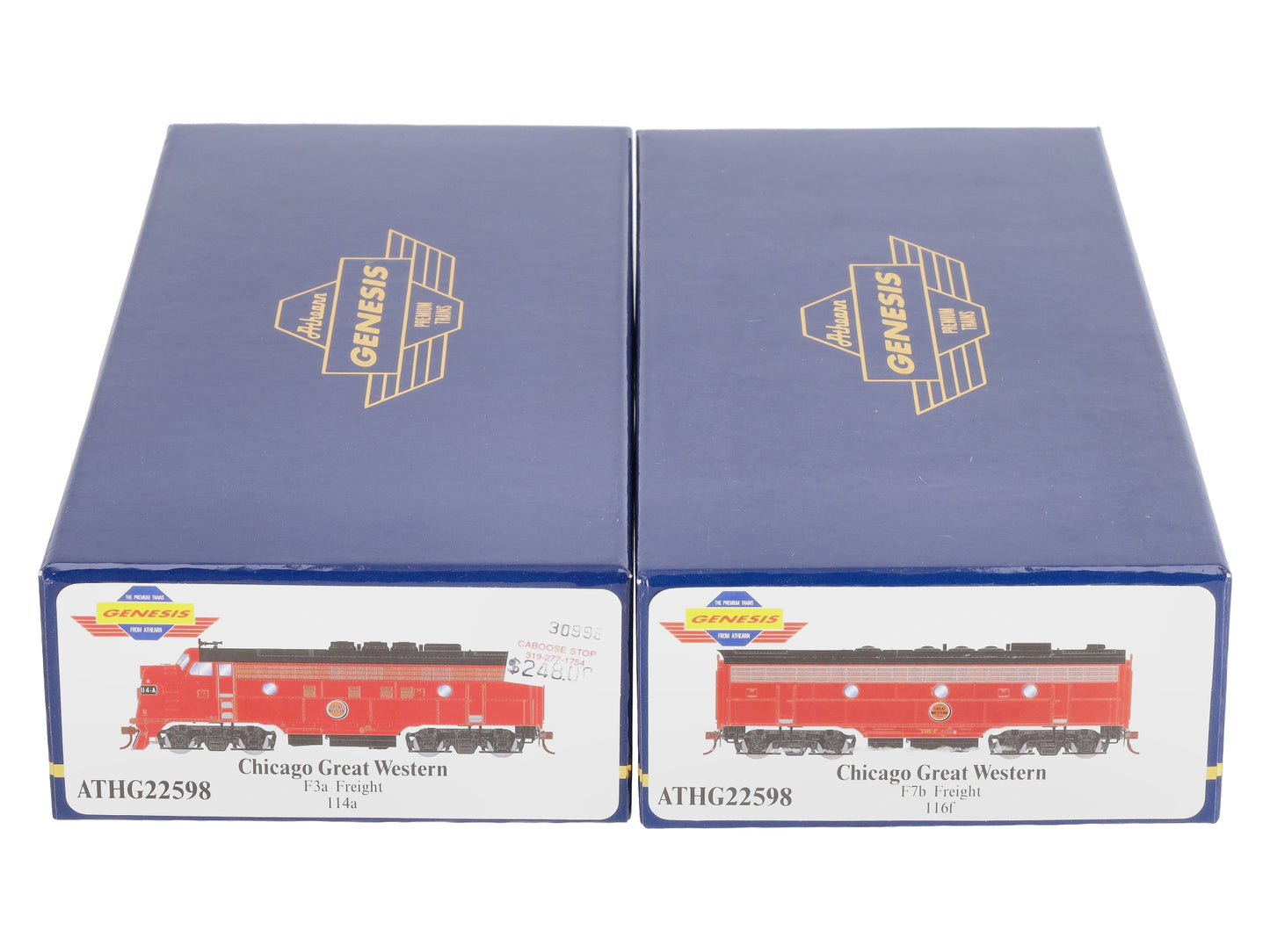 Athearn G22598 HO CGW/Freight/Passenger F3A/F7B Diesel Locomotive #114a, #116f