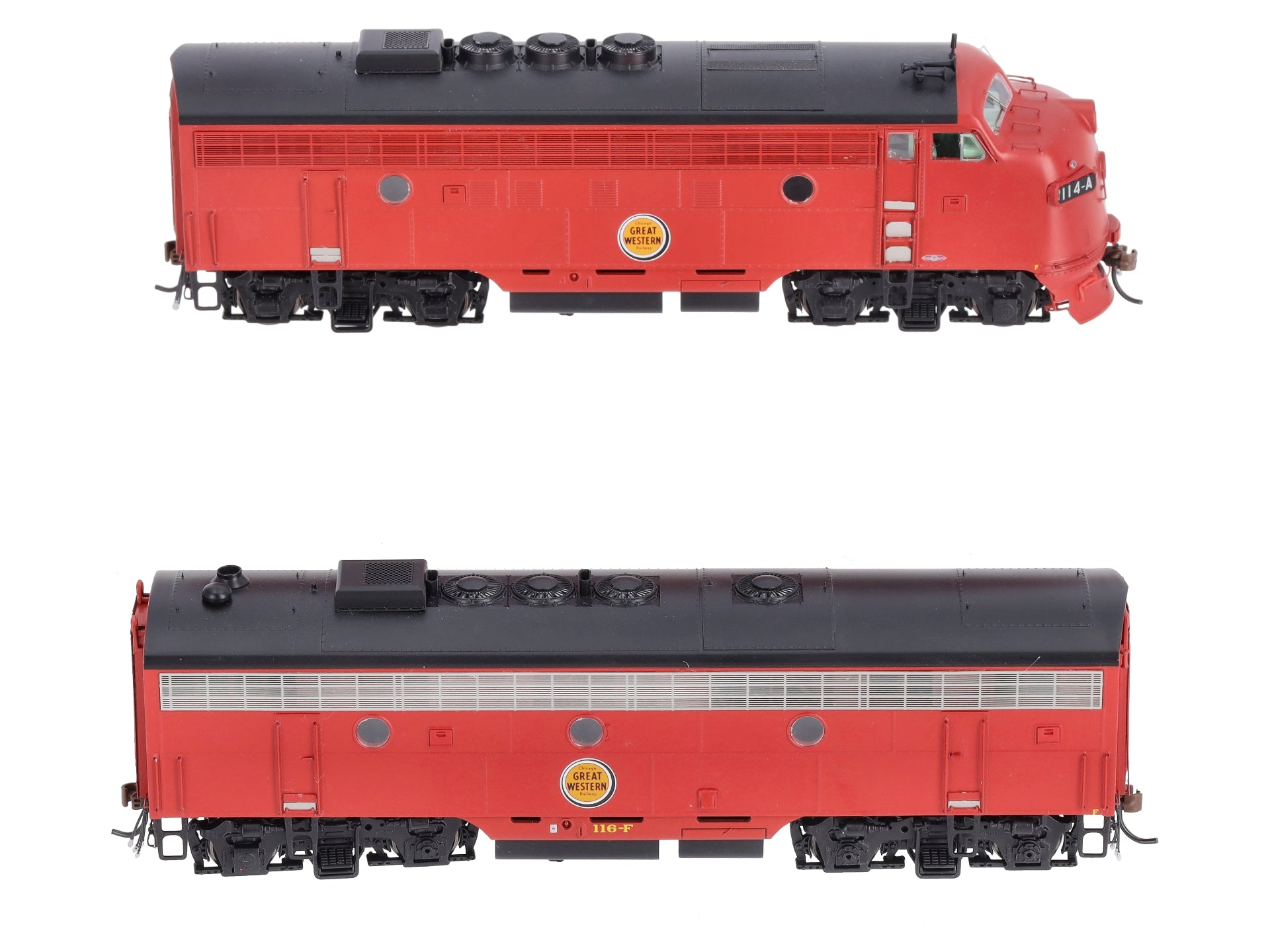 Athearn G22598 HO CGW/Freight/Passenger F3A/F7B Diesel Locomotive #114a, #116f