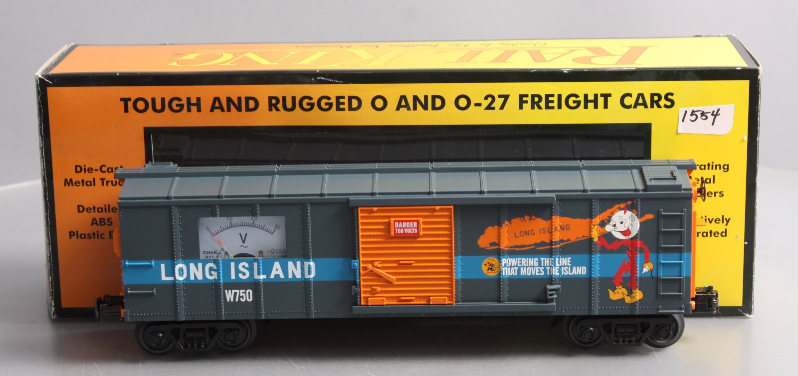 MTH 30-74968 O Long Island Box Car with Power Meter #W750 – Trainz