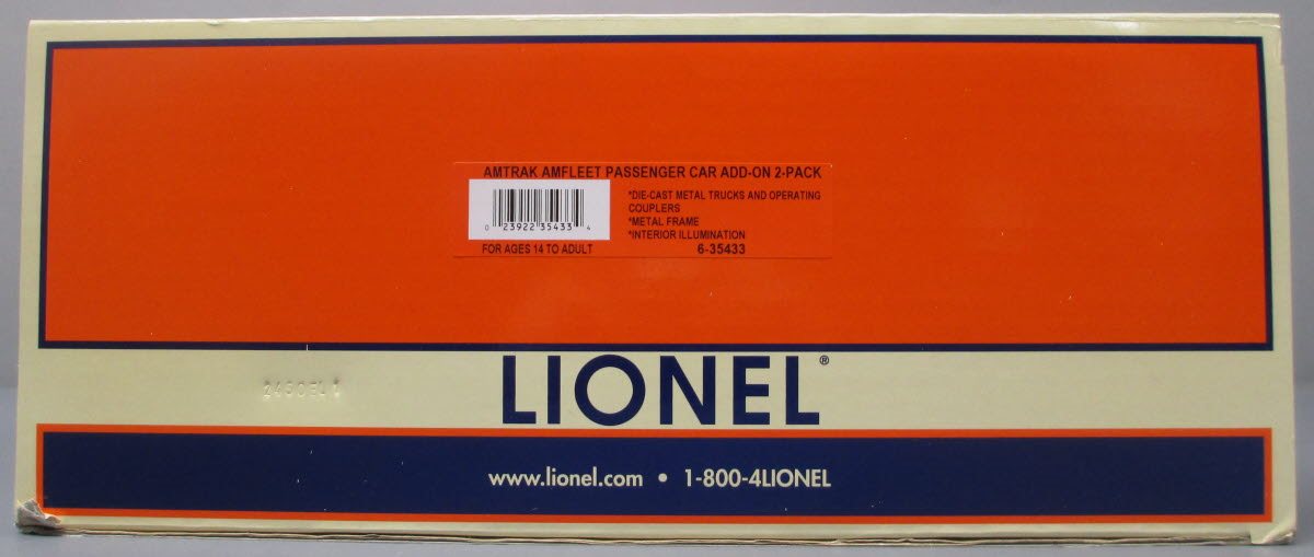 Lionel 6-35433 Amtrak Amfleet Passenger Car Add-On (Set of 2)