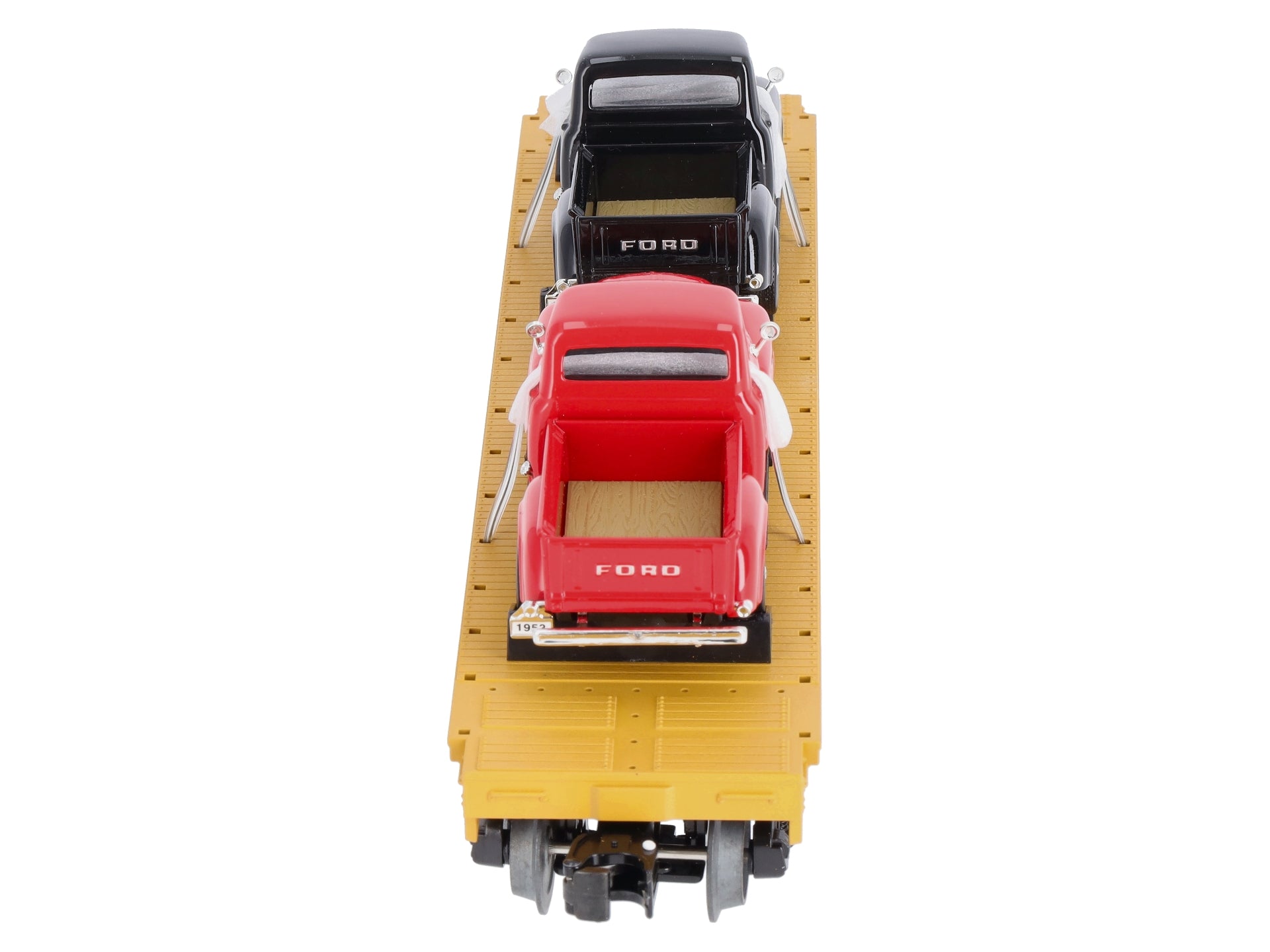 MTH 30-76670 O Union Pacific Flat Car with 2 '53 Ford Pickup Trucks
