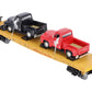 MTH 30-76670 O Union Pacific Flat Car with 2 '53 Ford Pickup Trucks