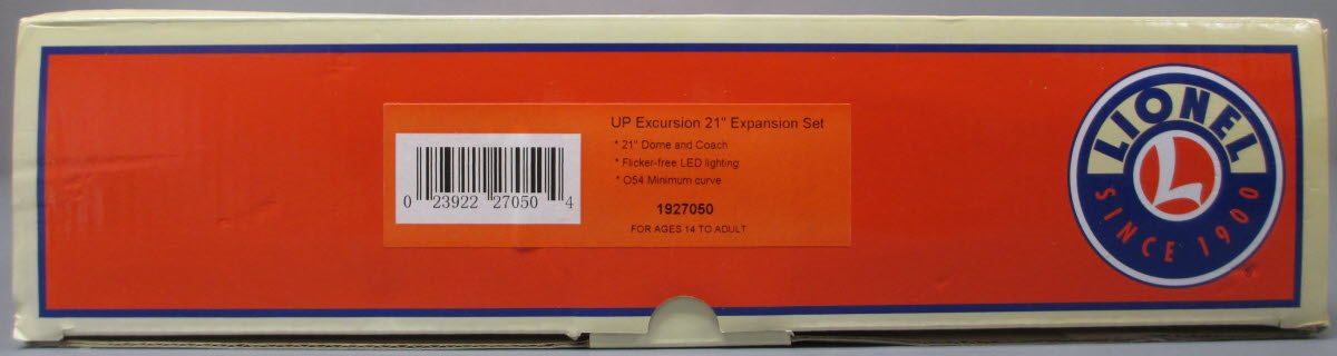 Lionel 1927050 Union Pacific 21" Excursion Passenger Car Expansion Set