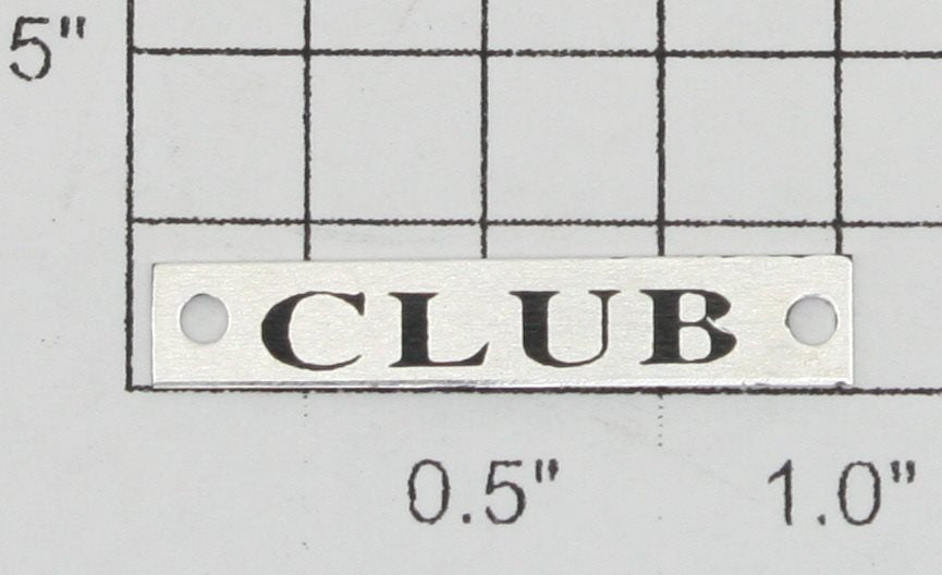 AMT 101-01 "Club" Name Plate with Holes-No Adhesive