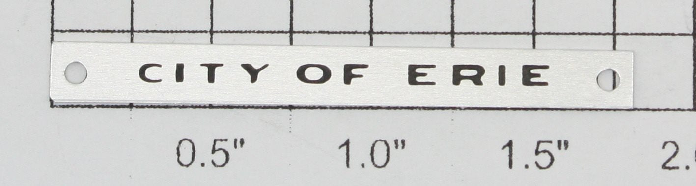 AMT 101-05 "City of Erie" Name Plate with Holes-No Adhesive