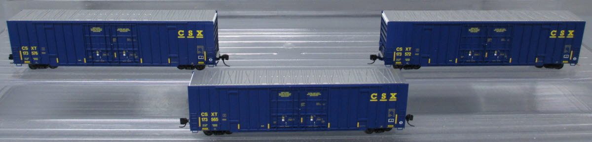 Micro-Trains 99301860 N CSX 60' Rib Side High-Cube Boxcar (Set of 3)
