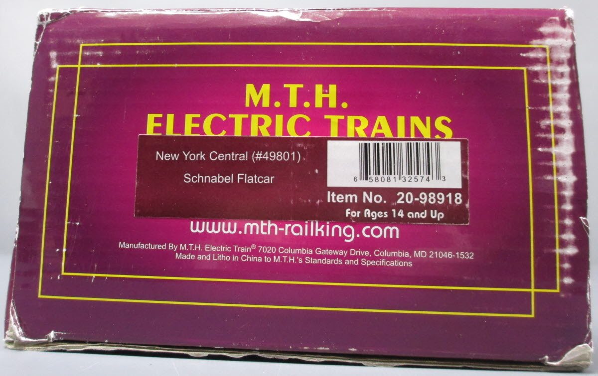 MTH 20-98918 MTH 2098918 NYC Schnabel Flatcar #49800