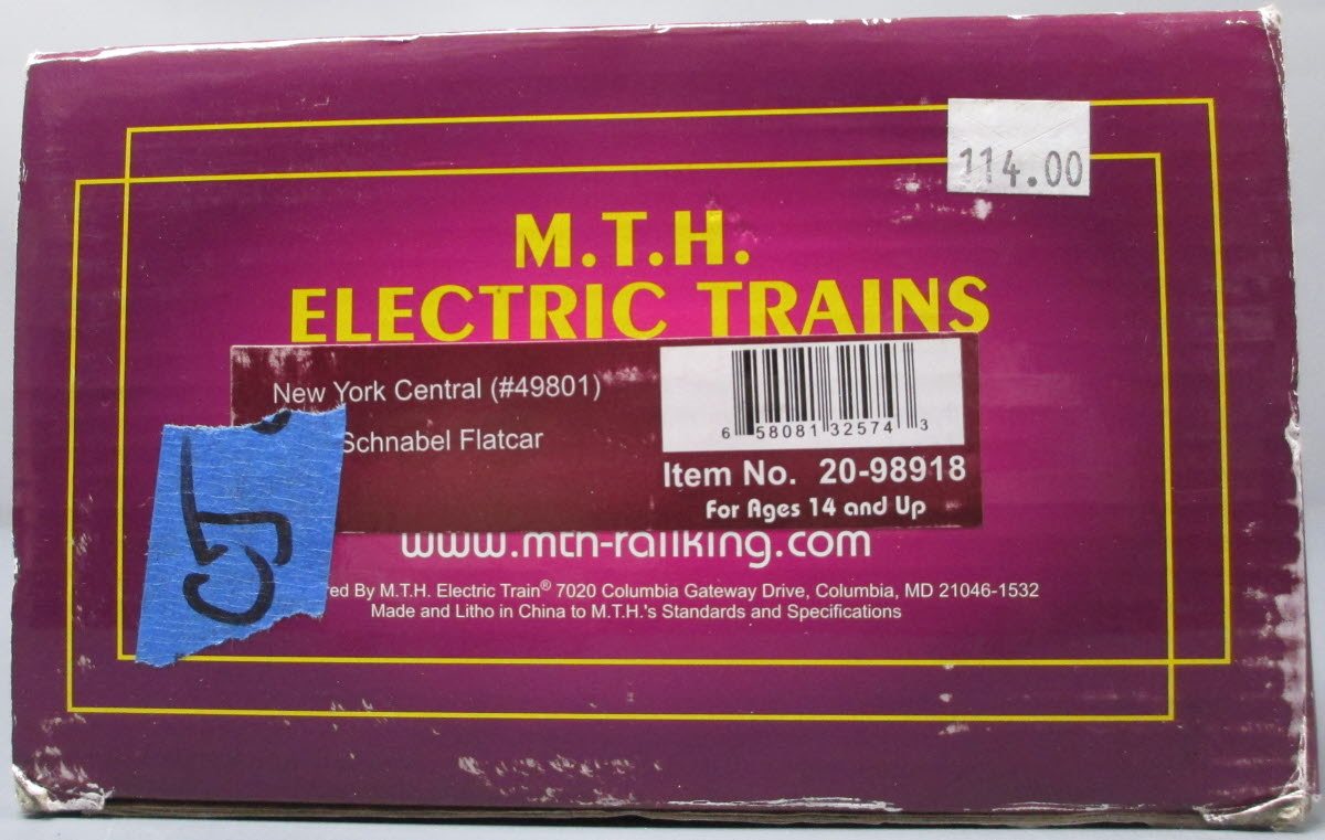 MTH 20-98918 MTH 2098918 NYC Schnabel Flatcar #49800