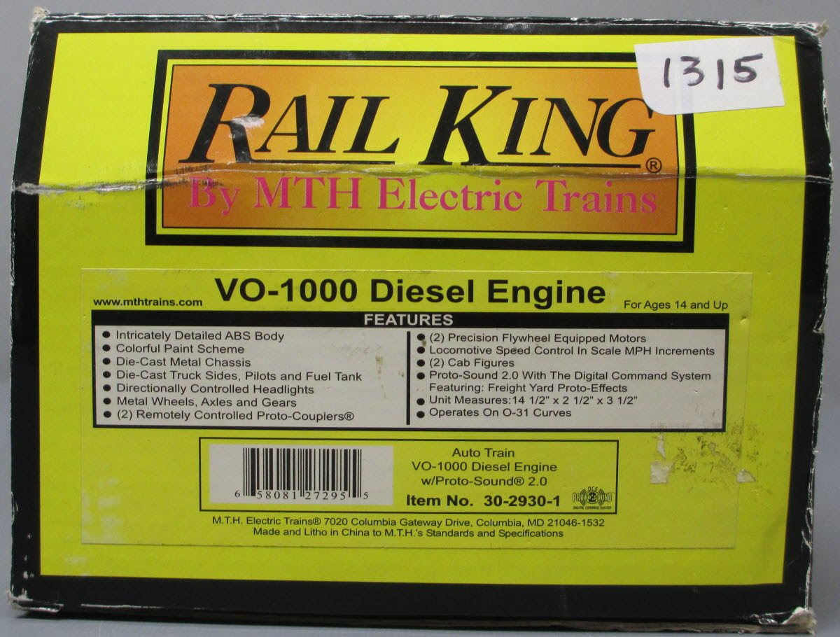 MTH 30-2930-1 Auto Train Diesel Engine with Proto-Sound 2.0 #624