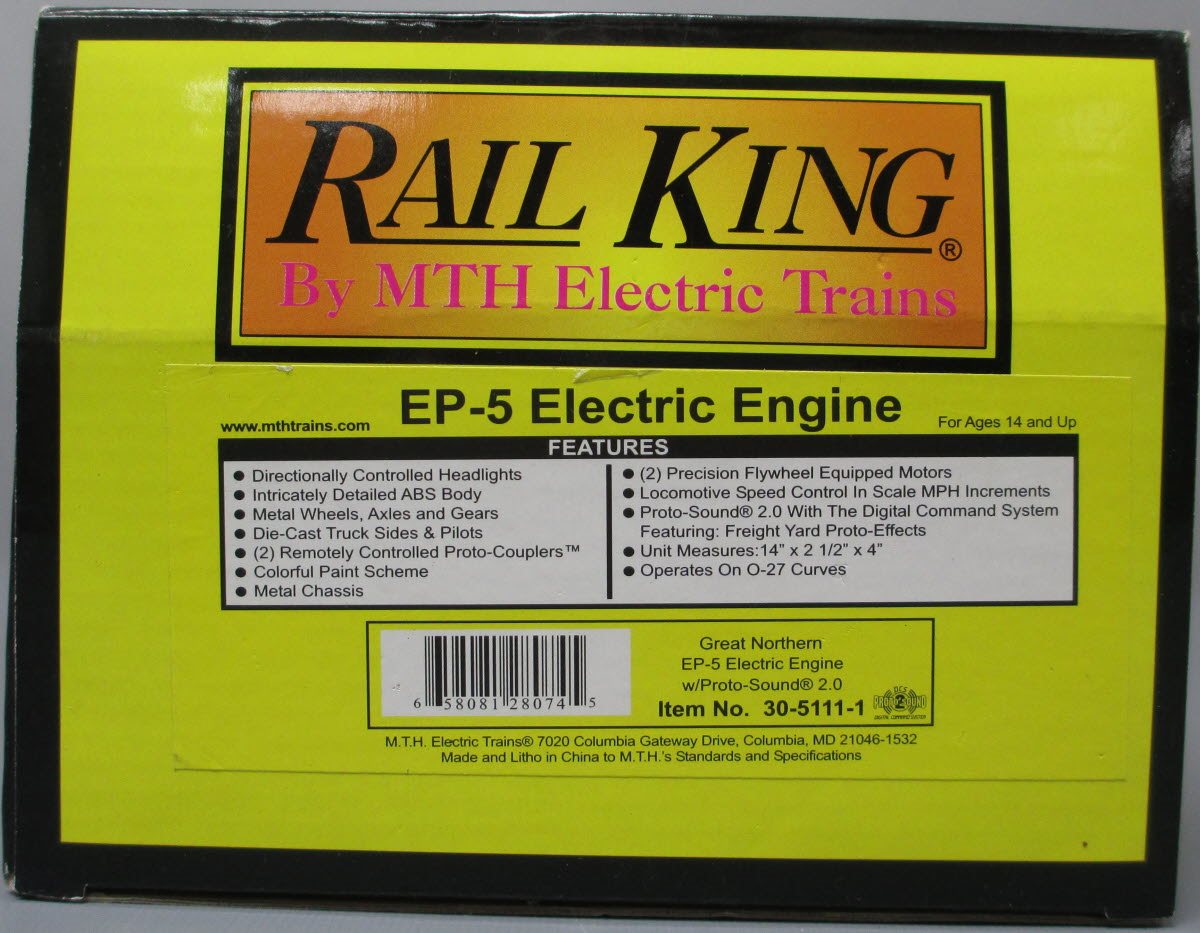 MTH 30-5111-1 Great Northern EP-5 Electric Locomotive w/Proto-Sound 2.0 #2355
