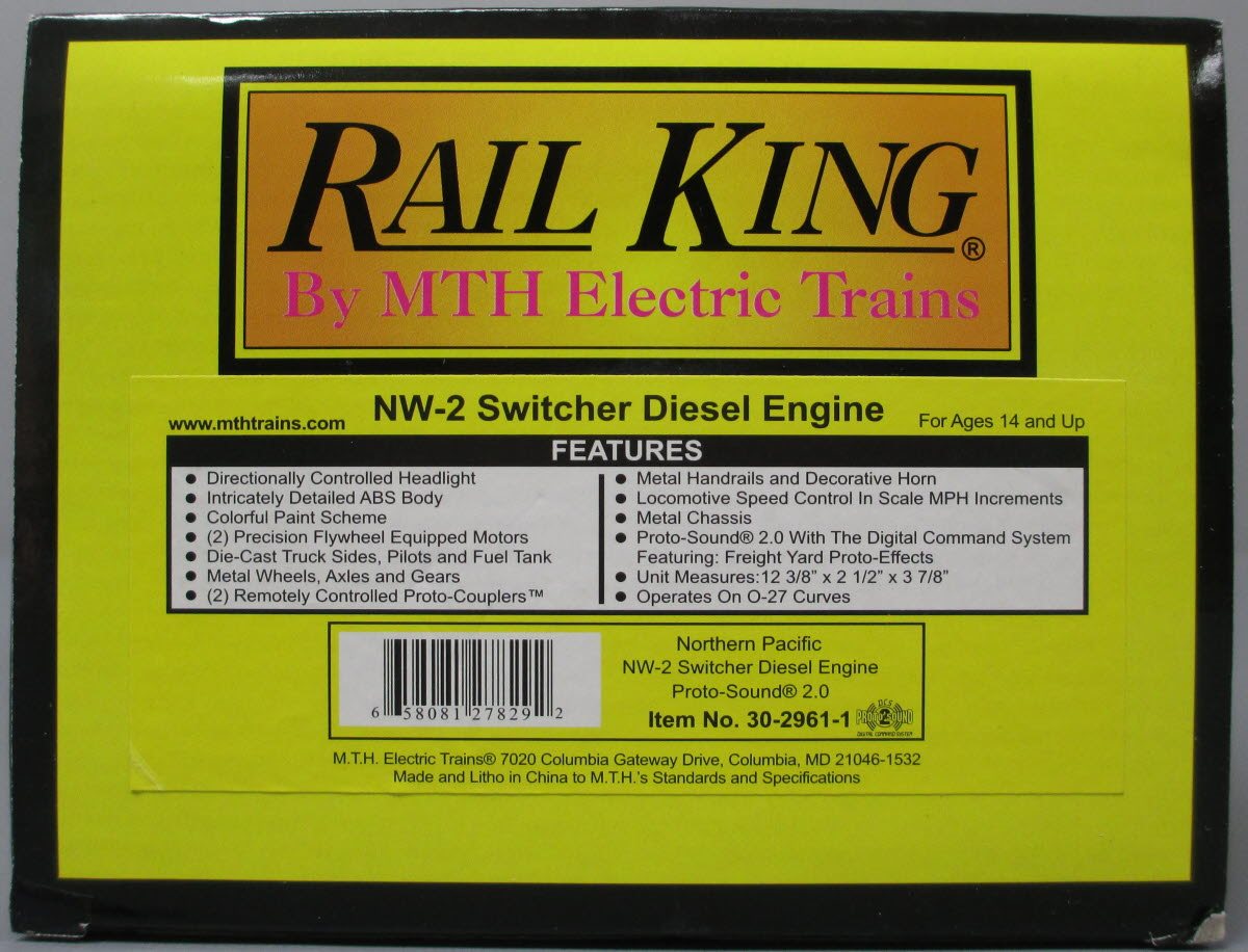 MTH 30-2961-1 Northern Pacific NW-2  Diesel Switcher w/Proto-Sound 2.0 #102