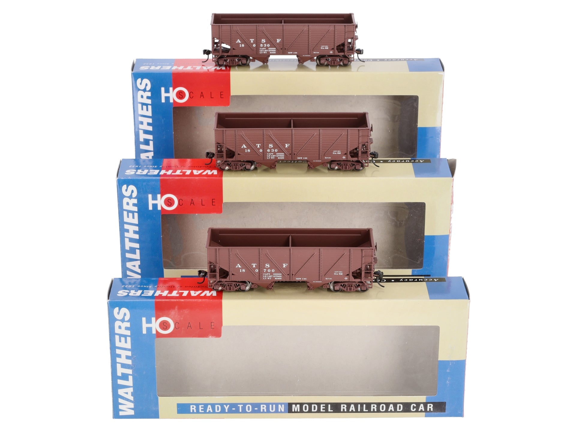 Walthers 932-342301 HO ATSF Wood War Hoppers: 180700, 180530, 180630 [3]