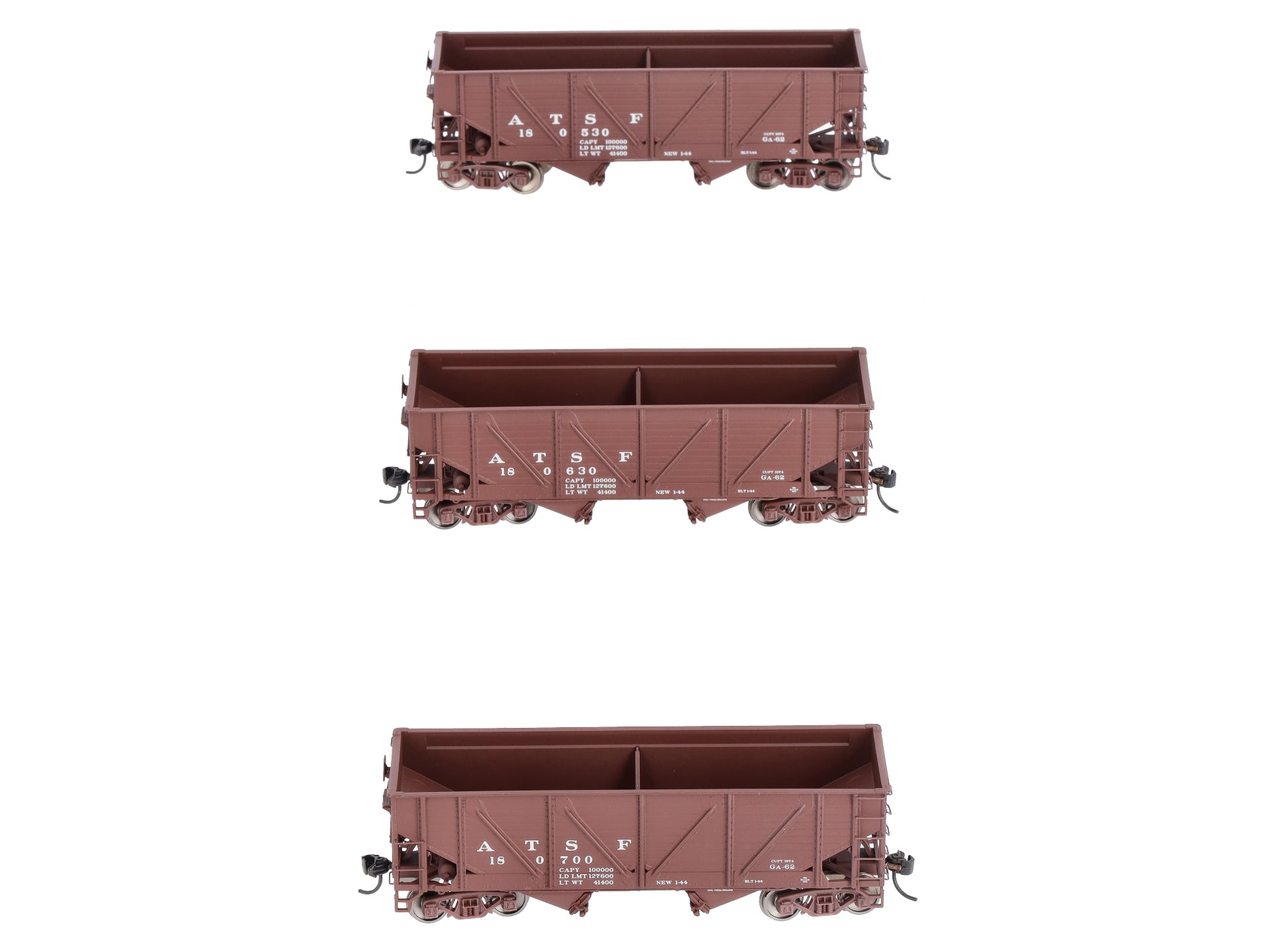 Walthers 932-342301 HO ATSF Wood War Hoppers: 180700, 180530, 180630 [3]