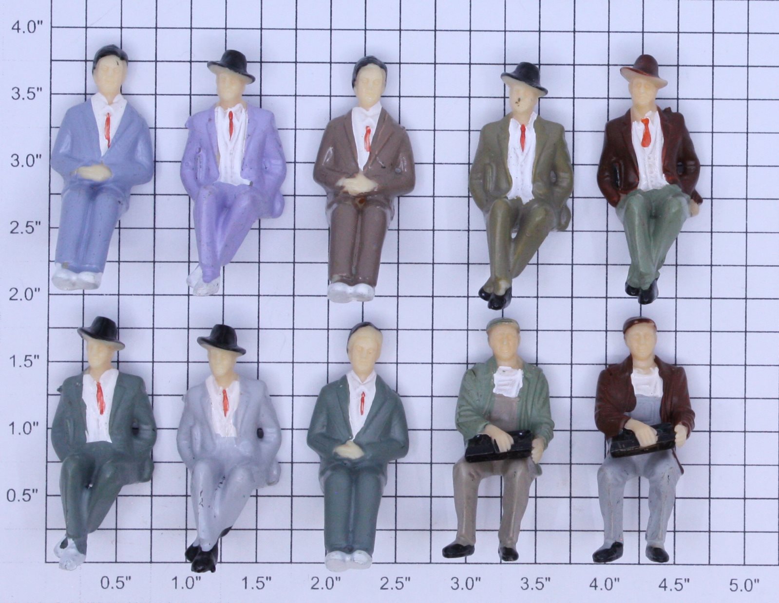 Acme 22-1136 Seated Male Figure Assortment (Bag of 10)