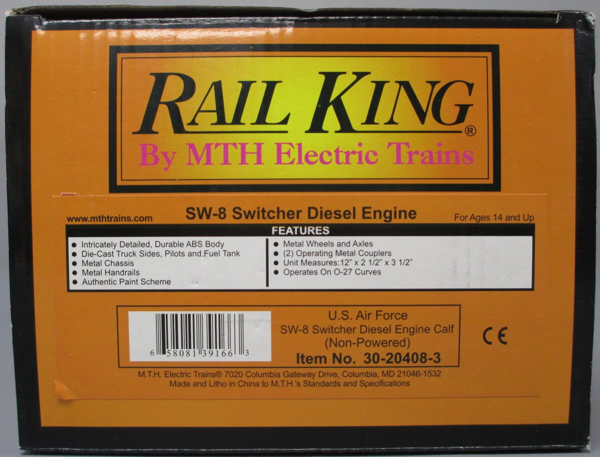MTH 30-20408-3 U.S. Air Force SW-8 Calf Diesel Switcher #2007