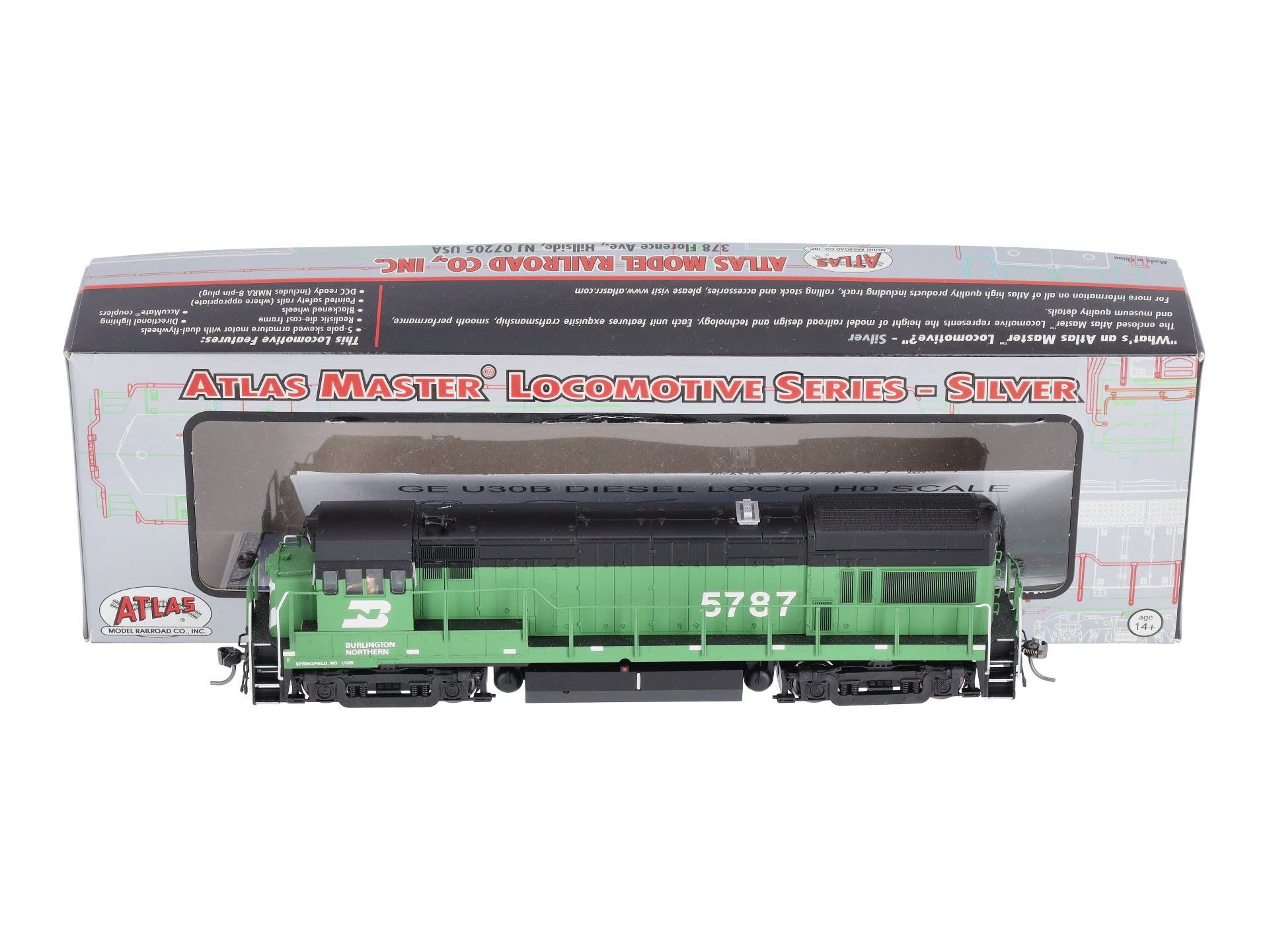 Atlas 10001147 HO Burlington Northern U30B Phase 2 Silver #5787