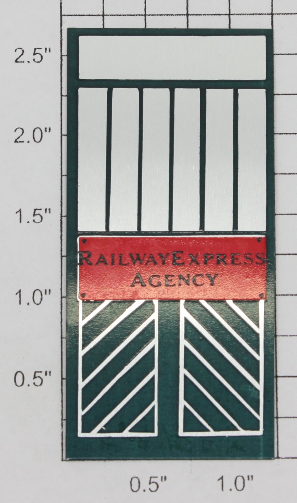 Noma 450-4 "Railway Express Agency" Dark Green Door w/ Adhesive on Back