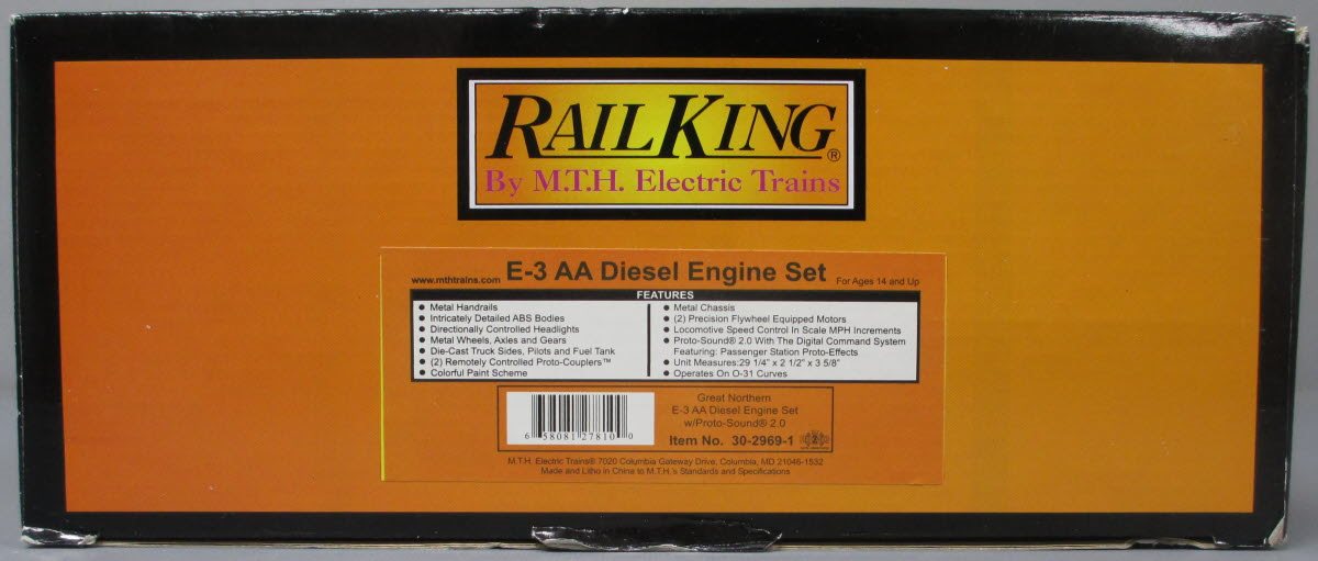MTH 30-2969-1 Great Northern E-3 AA Diesel Engine Set w/PS 2.0 #510/511