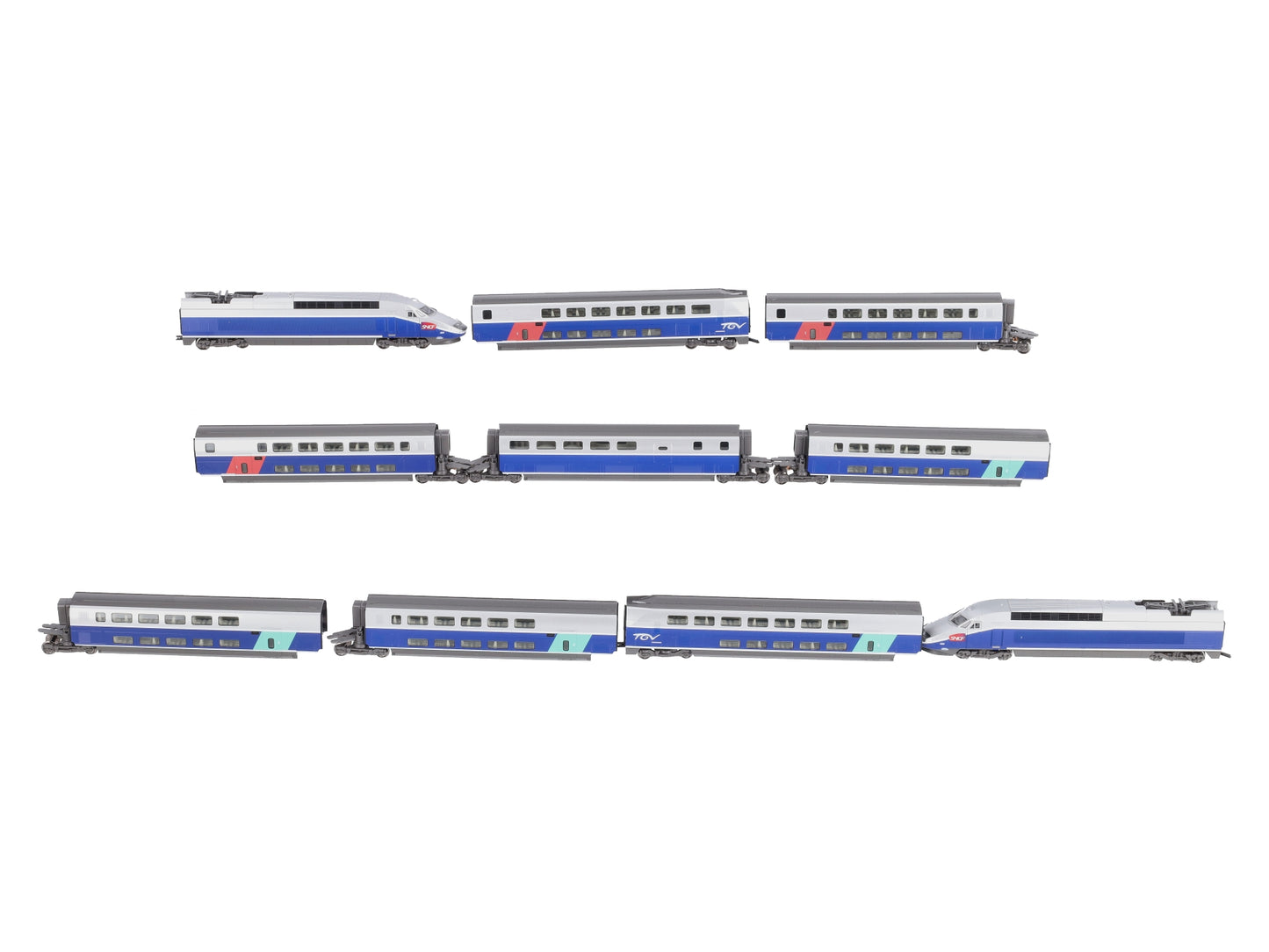 Kato 10-1529 N TGV Reseau Duplex Passenger Cars 10 Car Set