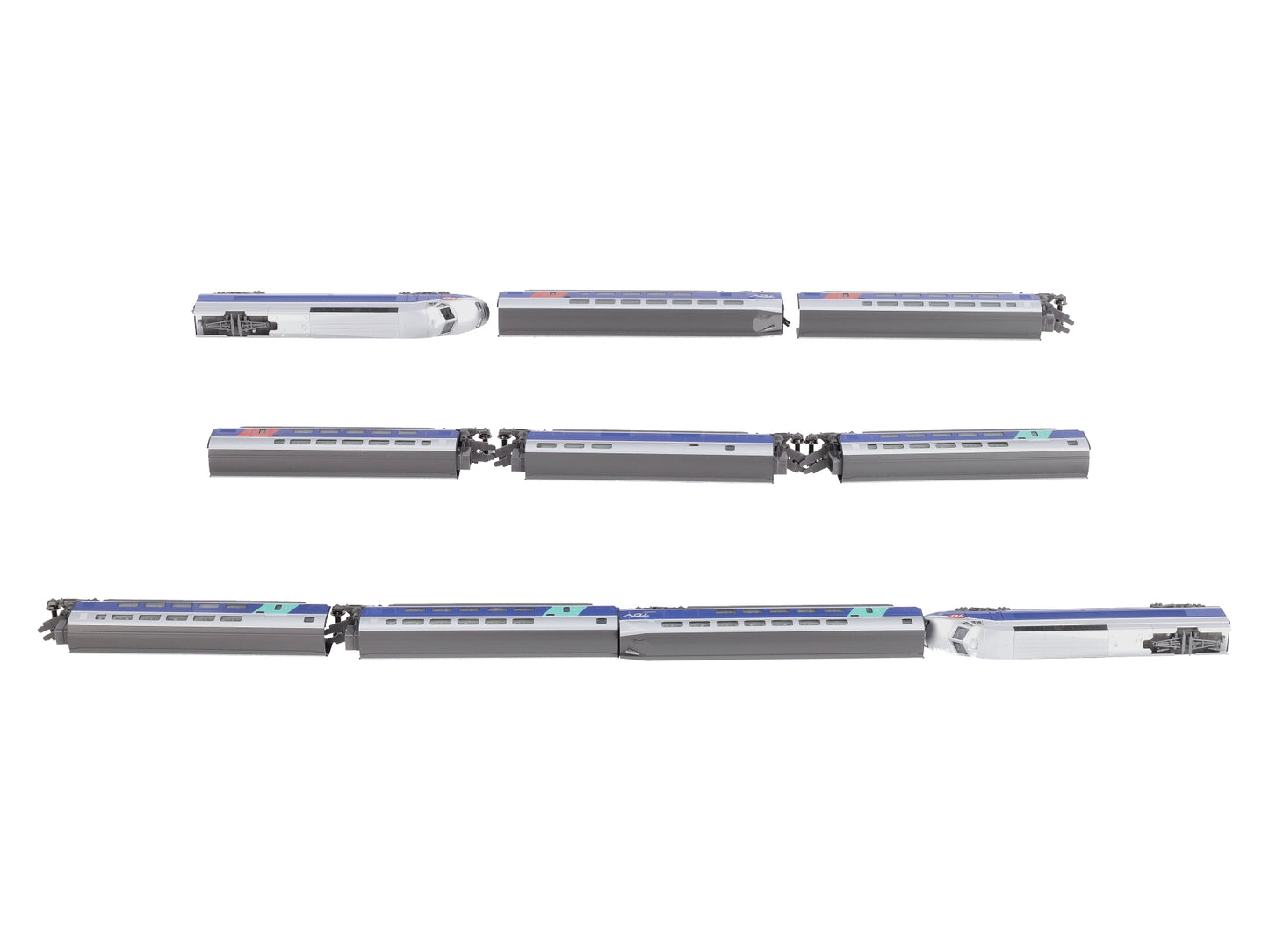 Kato 10-1529 N TGV Reseau Duplex Passenger Cars 10 Car Set