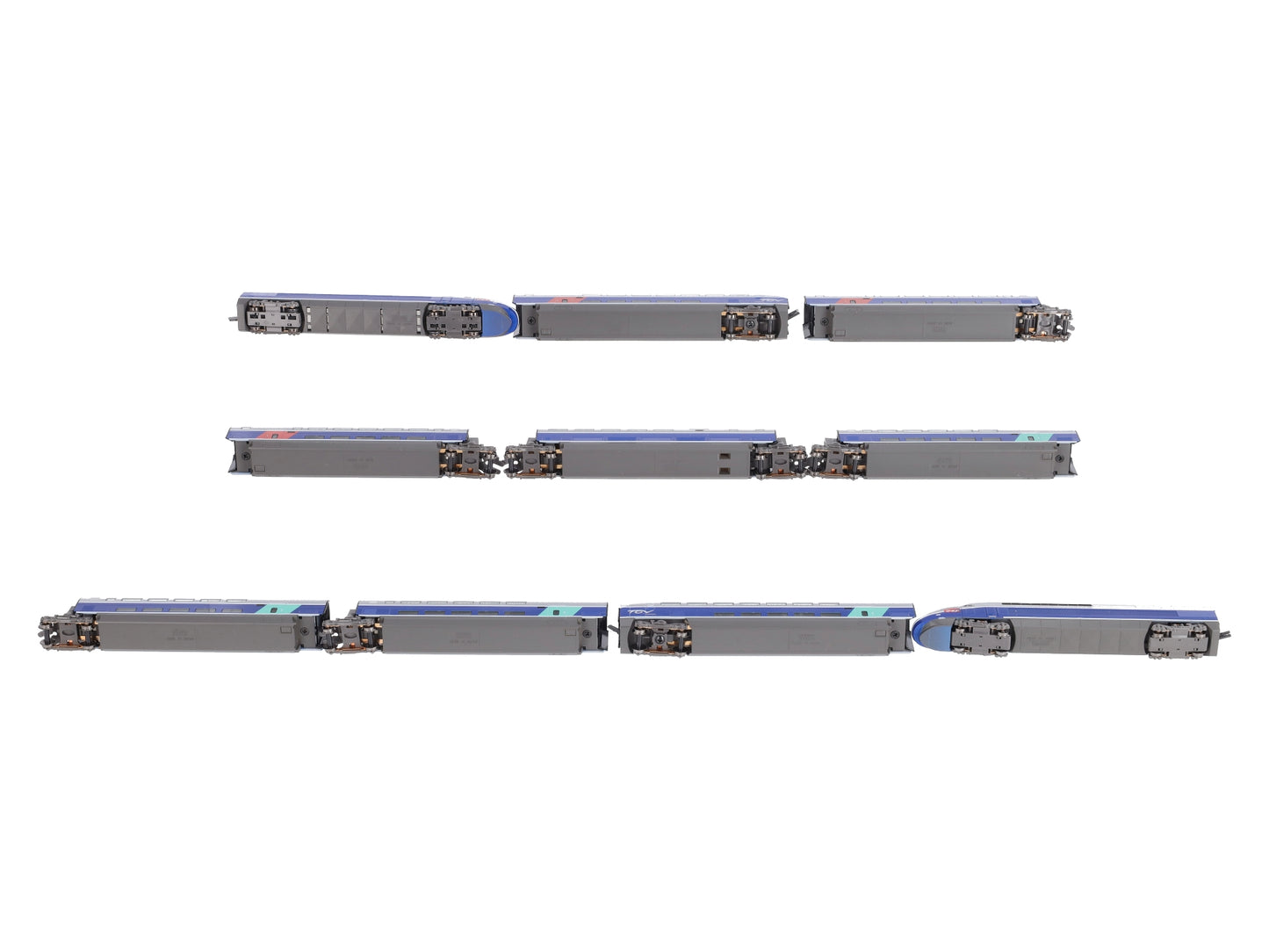 Kato 10-1529 N TGV Reseau Duplex Passenger Cars 10 Car Set