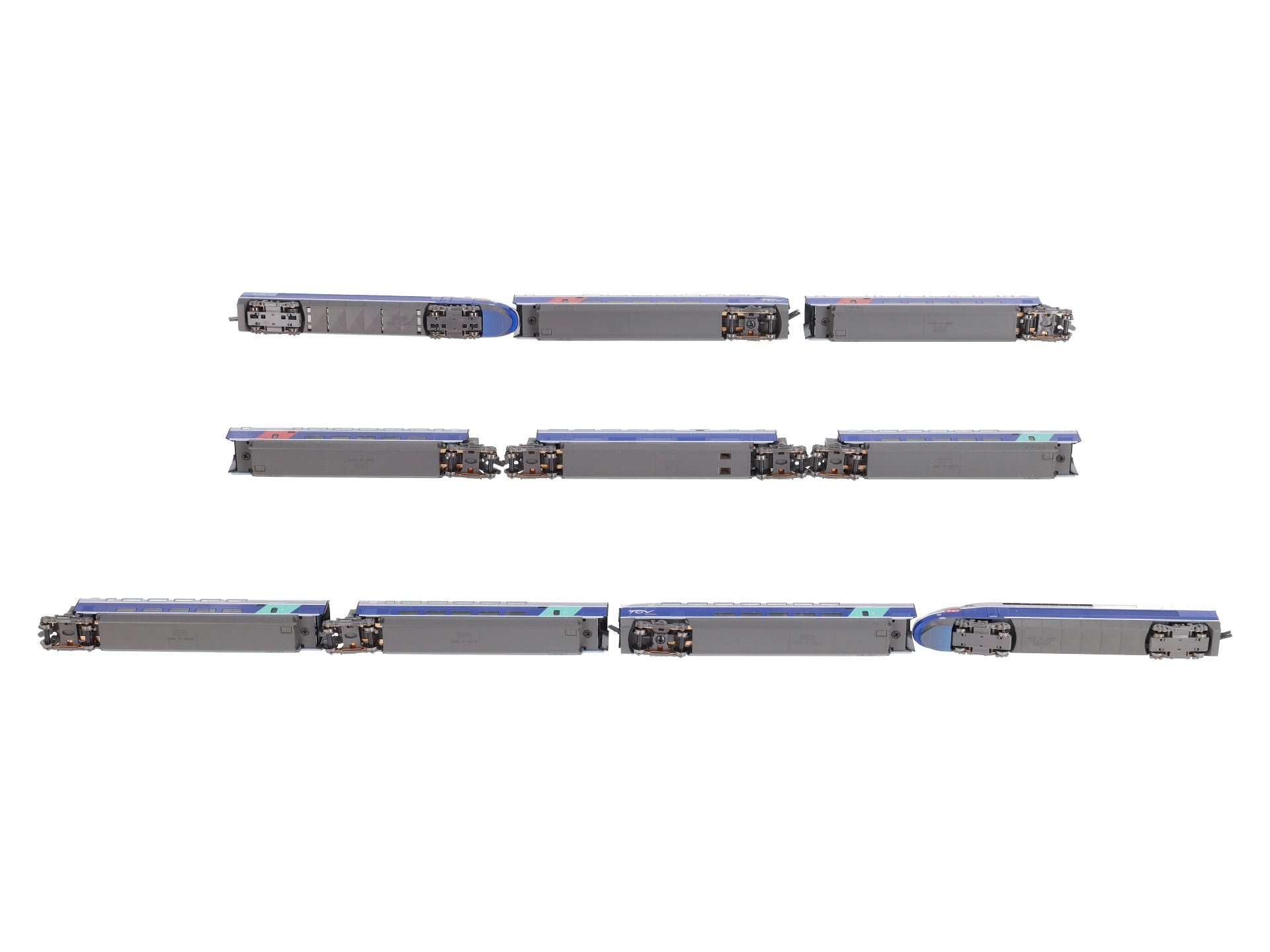 Kato 10-1529 N TGV Reseau Duplex Passenger Cars 10 Car Set