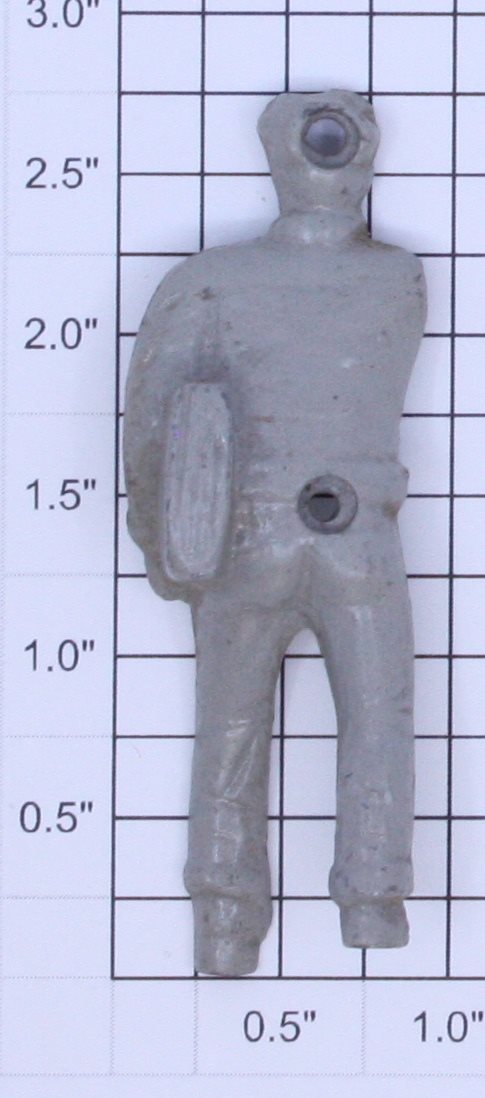 Acme 0630-1115 G Gauge Metal Back Side of Gray Newspaper Boy Figure