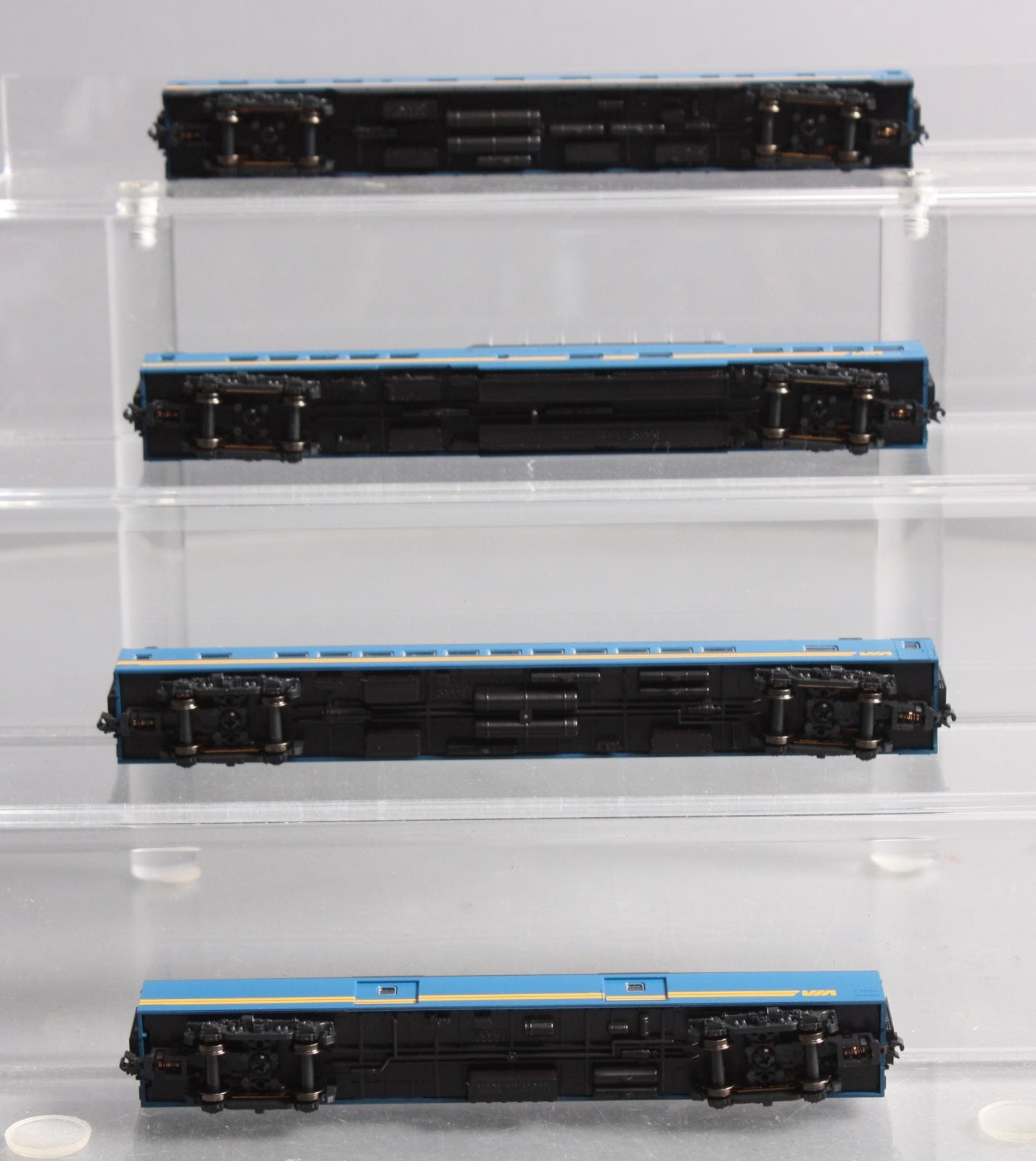 Kato 106-098 N Scale VIA Rail 4pk Smoothside Passenger Cars