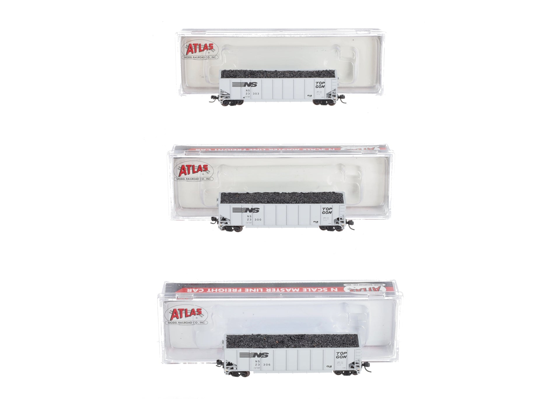 Atlas 20004015 N Norfolk Southern G-86R TopGon Freight Car #23300, (Pack of 3)