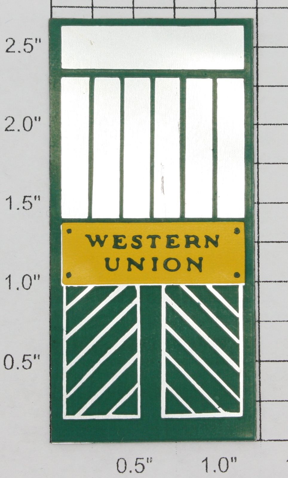 Noma 450-4 "Western Union" Light Green Door w/ Adhesive on Back