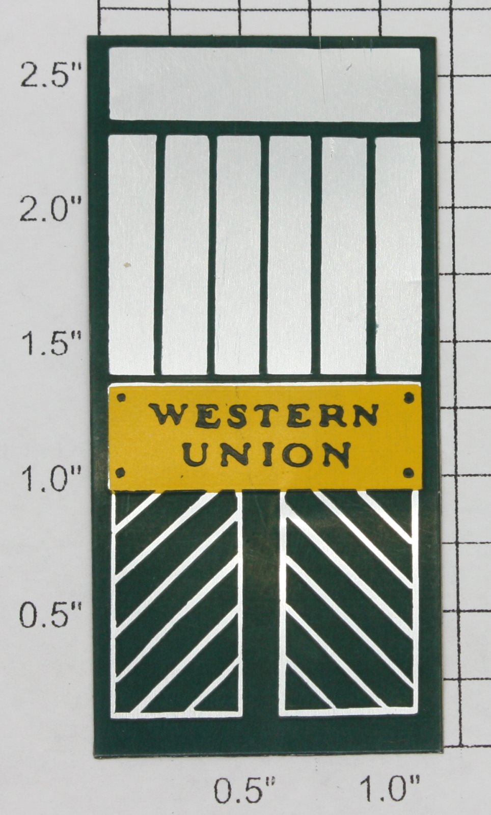 Noma 450-4 "Western Union" Green Door with Adhesive on Back