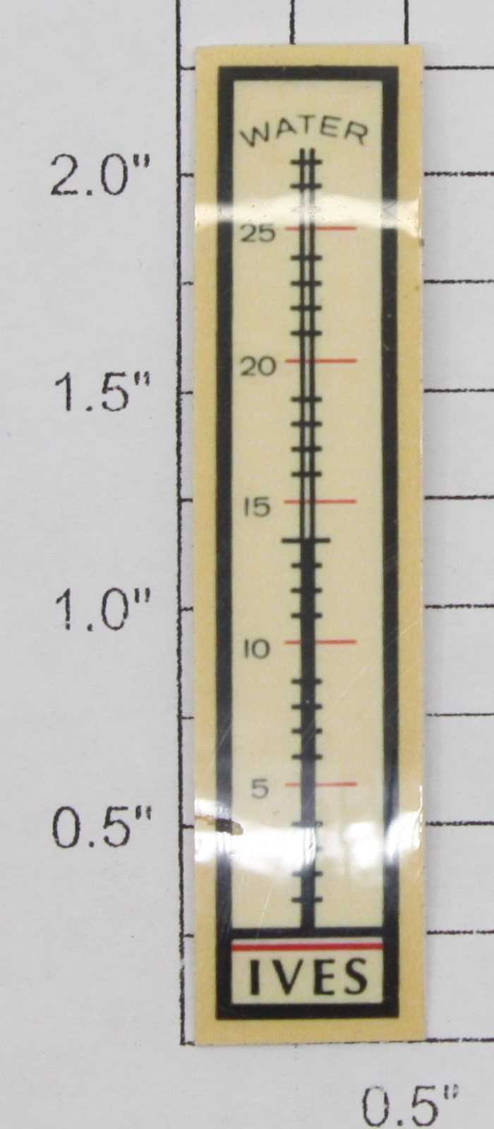 Ives 300-01 "Water IVES" Thermometer Sticker Decal with Adhesive