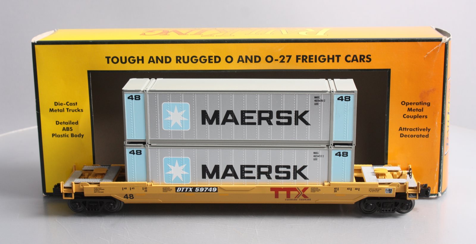 MTH 30-76599 O Gauge TTX Husky Stack Car #59749