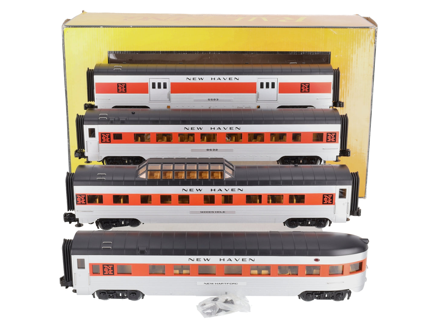 MTH 30-67797 O Gauge New Haven 60' Streamlined 4-Car Passenger Car Set